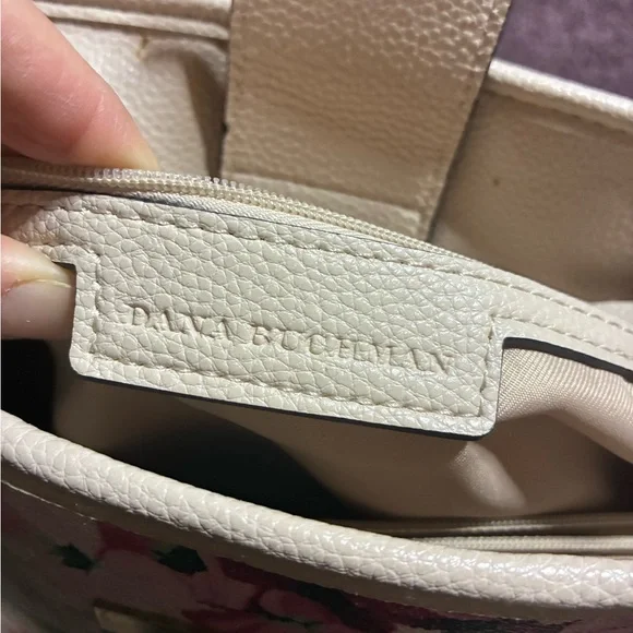 Dana Bachman Vegan Leather Floral Women's Tote Bag Top Snap Interior Zippers - Picture 6 of 7